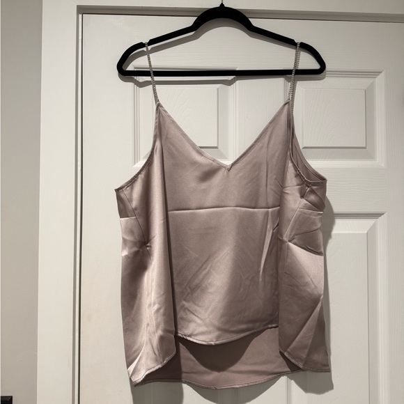 NWT ✅ H&M Taupe Rhinestone Strap Cami Size XL✨ - Picture 5 of 5